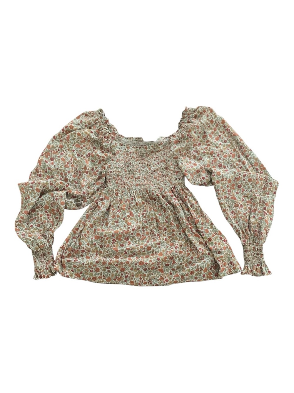 Cottagecore Floral Smocked Puff Sleeve Blouse